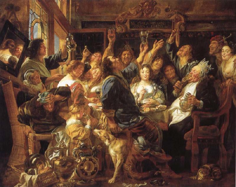 Jacob Jordaens Feast of the bean King Norge oil painting art